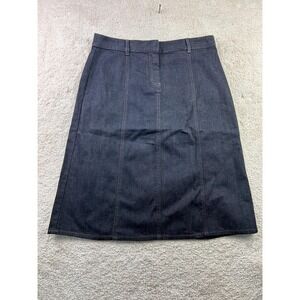 Geoffrey Beene Skirt Womens 6 Dark Blue Denim Stretch Career Casual Classic